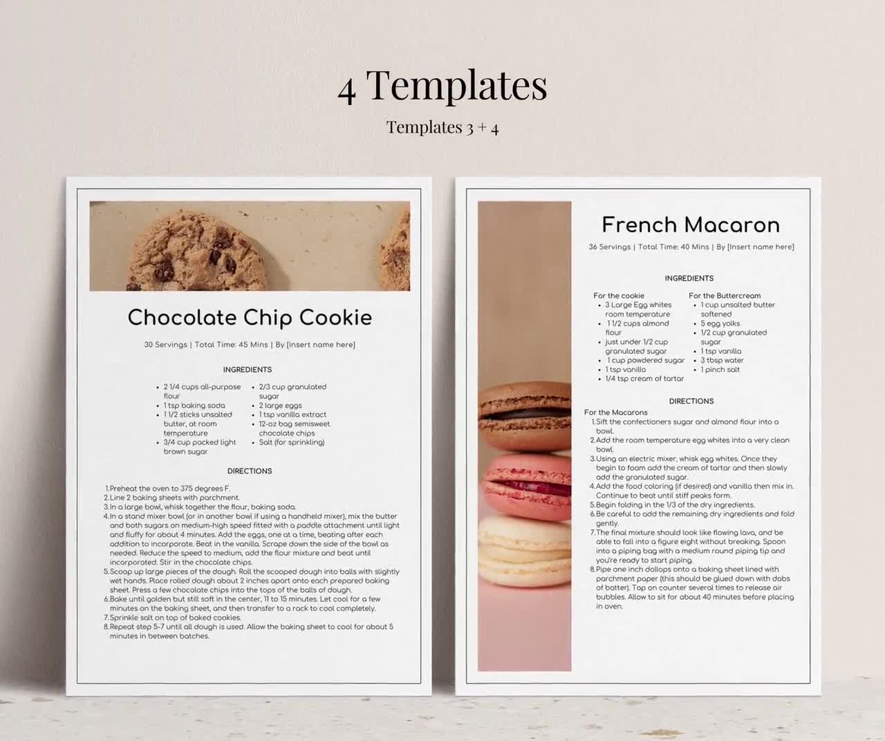 Liste Des Recettes Patrons Schémas Plans Pour Couture 2 4 3 4 Modèle de recette Microsoft Word modifiable Modèle de - Etsy France