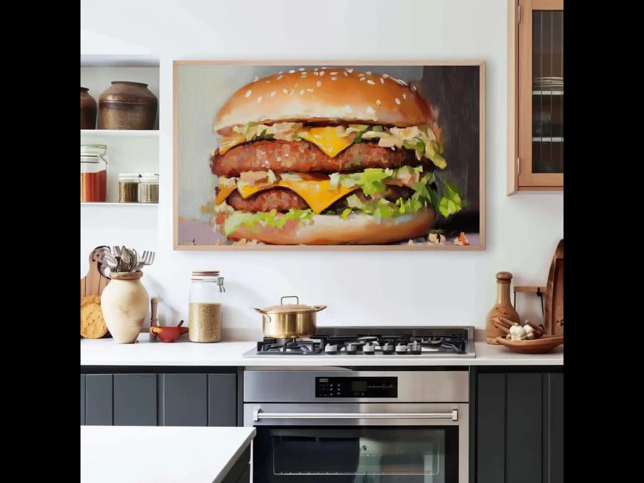 Big Mac Oil Painting: Still Life Art for Samsung Frame TV (digital