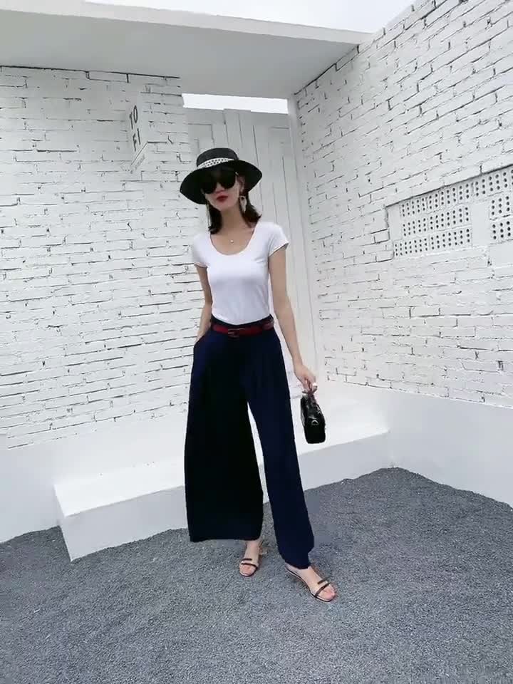 ZYSWP Xs Fashion Female Loose Straight Wide Leg Pants Drape High Waist Thin  Womens Clothing Jeans (Color : Blue, Size : S Code) : : Clothing,  Shoes & Accessories
