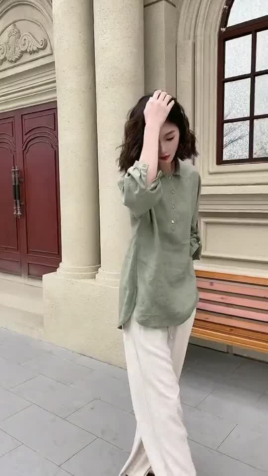 Linen Shirt, Causal Linen Blouse, Loose Fit Shirt, Spring