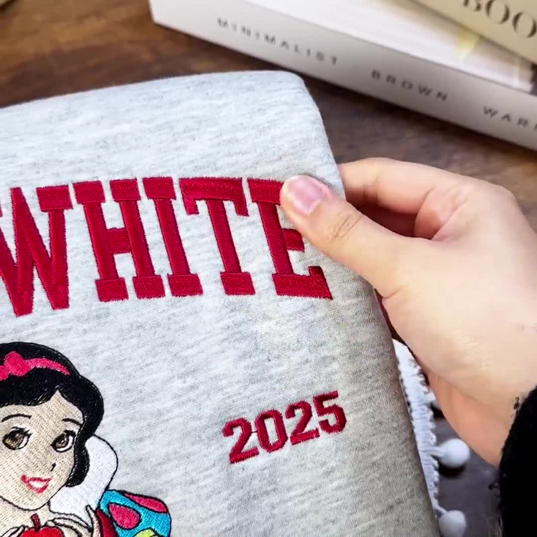 Princess Embroidered Sweatshirt, Disney Belle Ariel Moana Mulan Hoodie, Cute Custom Princess Gift, Cozy Fairytale Crewneck video poster