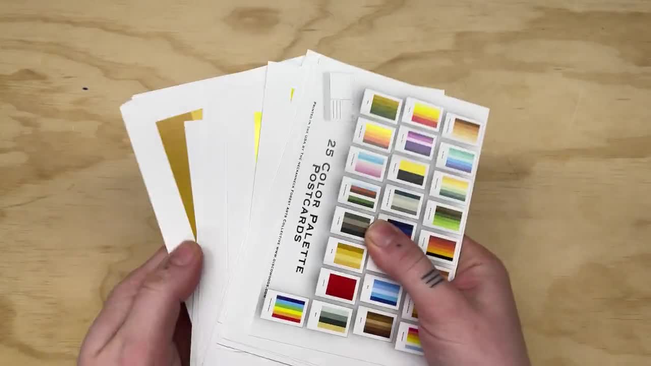 100 Pantone Postcards! Review and Random Colour Palette Painting - Art  Inspiration 