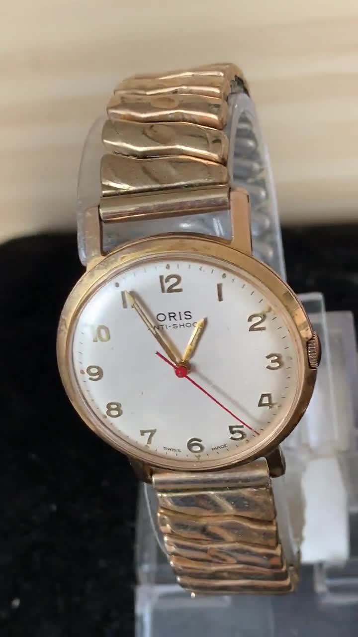 Beautiful Vintage Swiss Made 7 Jewels Oris Gold Plated 10 Manual Wind Wristwatch C. 1960 s cal 652 kif