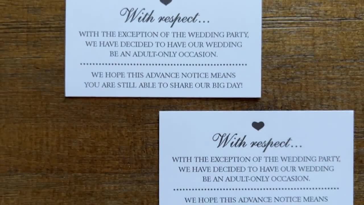 Adults-only Wedding Invitation Insert Card (printable) | No Kids