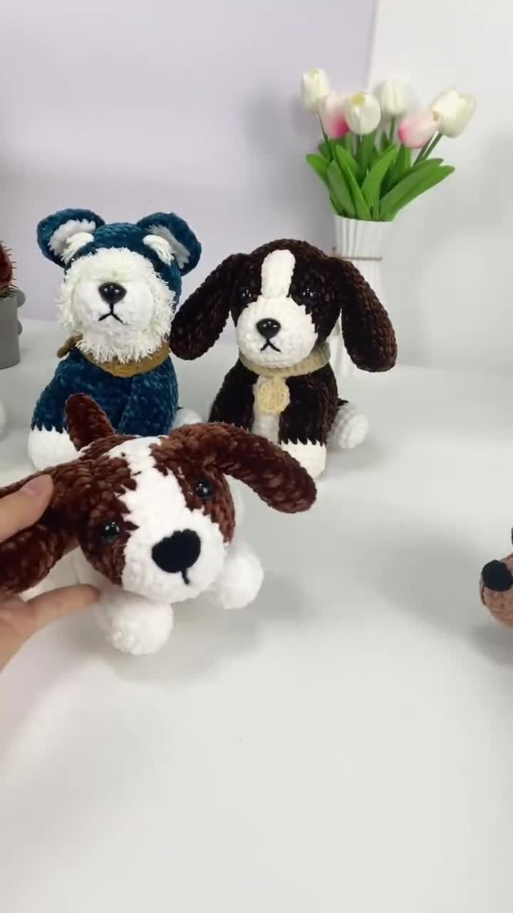 犬の編みぐるみパターンセット：あみぐるみ子犬ぬいぐるみセット（PDF