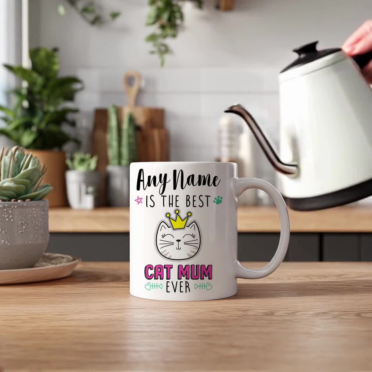 Mug chat personnalisé, Mug maman chat, Mug femme chat, Mug amoureux des chats, Mug animal de