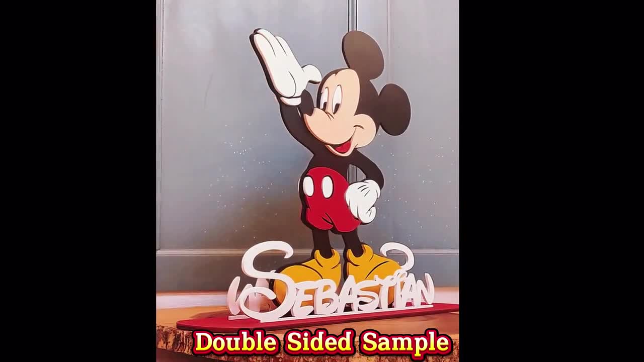Mickey Mouse - Centros de mesa de madera - Nombre de madera - Fiesta - Celebración - Decoración - Niño - Cumpleaños - 100 % pintado a mano, no impreso - Planificador de fiestas video poster