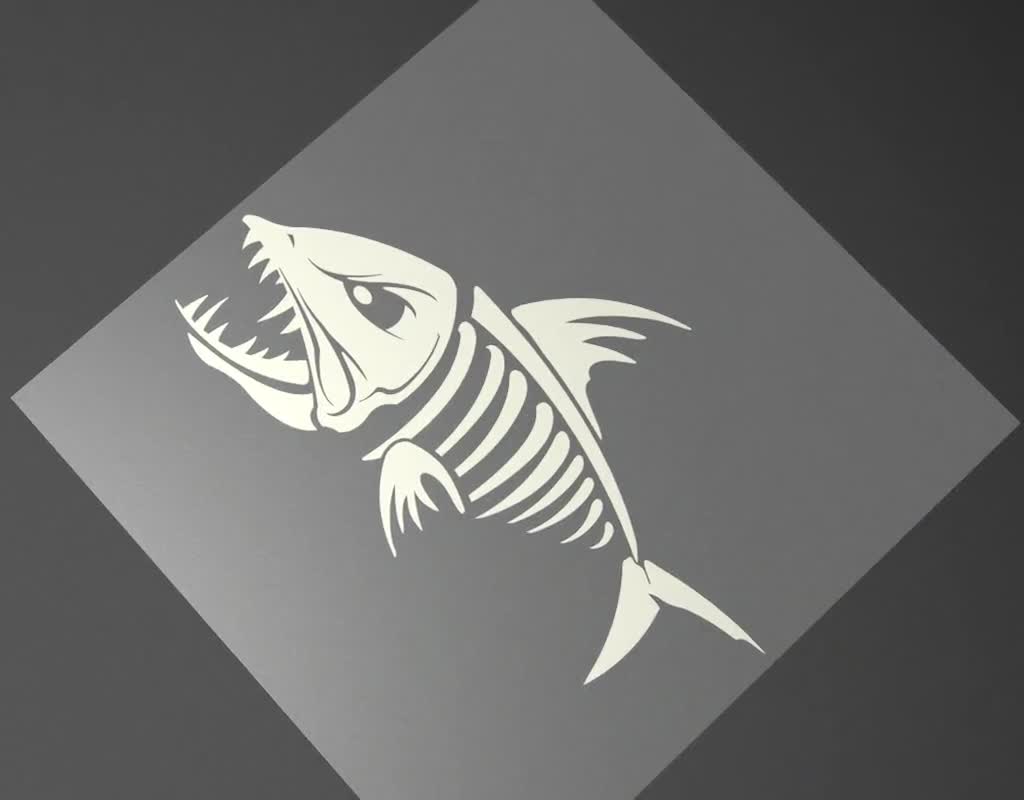 Decal Sticker Skeleton Fish Bones Deep Water Aggression Boat Fishing  Saltwater Bait the Hook XRX59 -  New Zealand