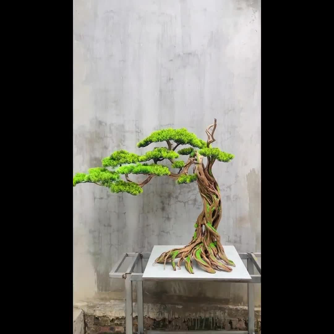 屋内用のリアルな人工盆栽、流木、ミニチュア日本の木、フェイクツリー