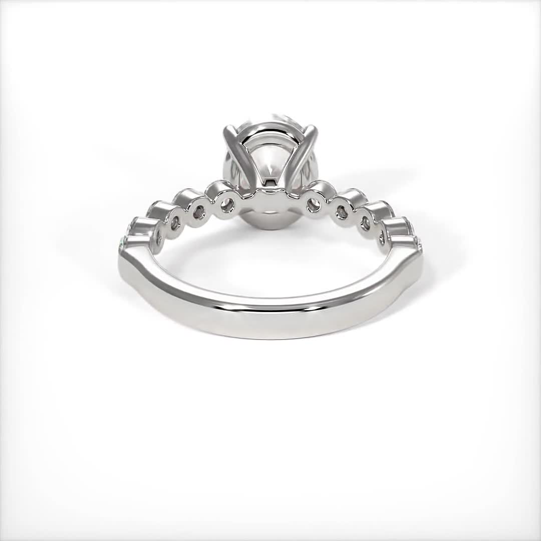 Samantha 3 Carat Pear Lab Grown Diamond Accented Engagement Ring 14K White  Gold , ST085DLP - ItsHot