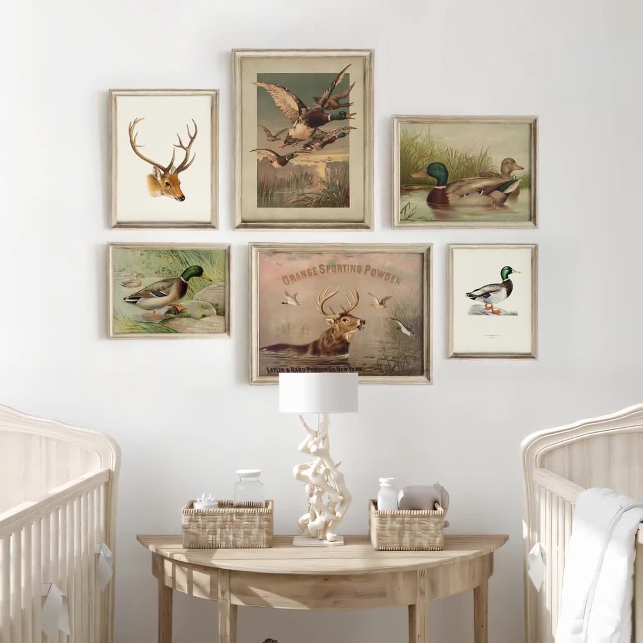 Vintage Deer Hunting Prints, Duck Hunt Print, Deer Head Print, Flying  Mallard Duck Nursery Decor, Hunting Kids Bedroom Decor, Boys Room S083, image size:1280x1280