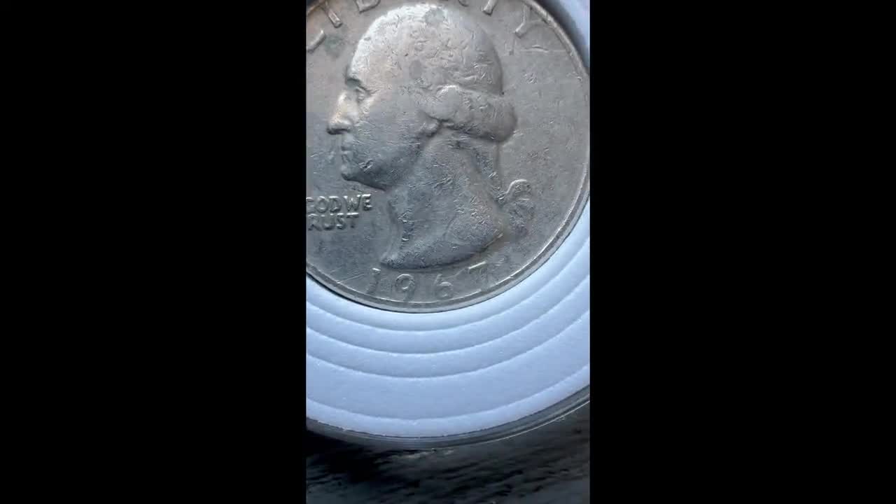 1967年ワシントンクォーター25セント（ミントマークなし）米国