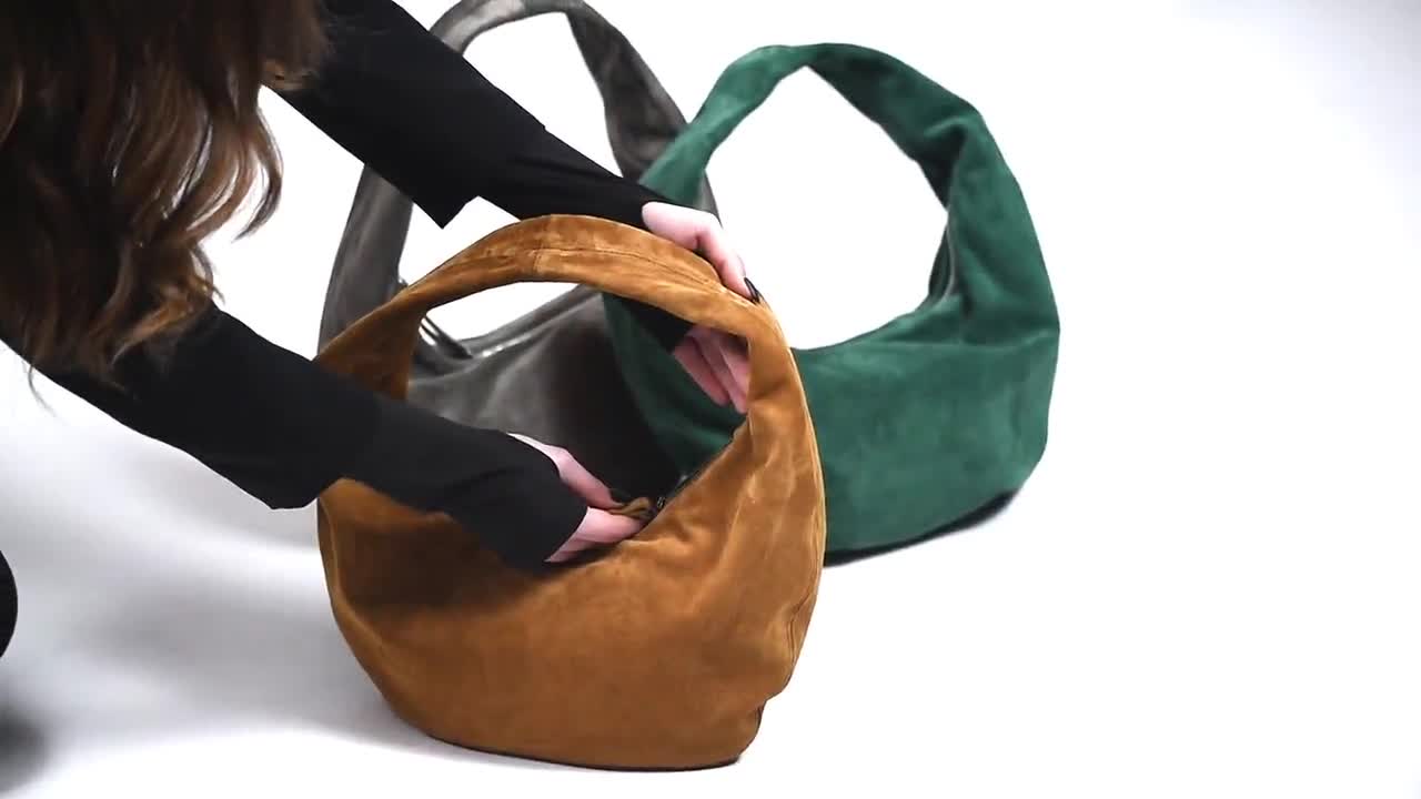 トートバッグ OVHEE Flume Suede Hobo Bag Dark Brown Designer fashion, Seoul-fully created | W Concept