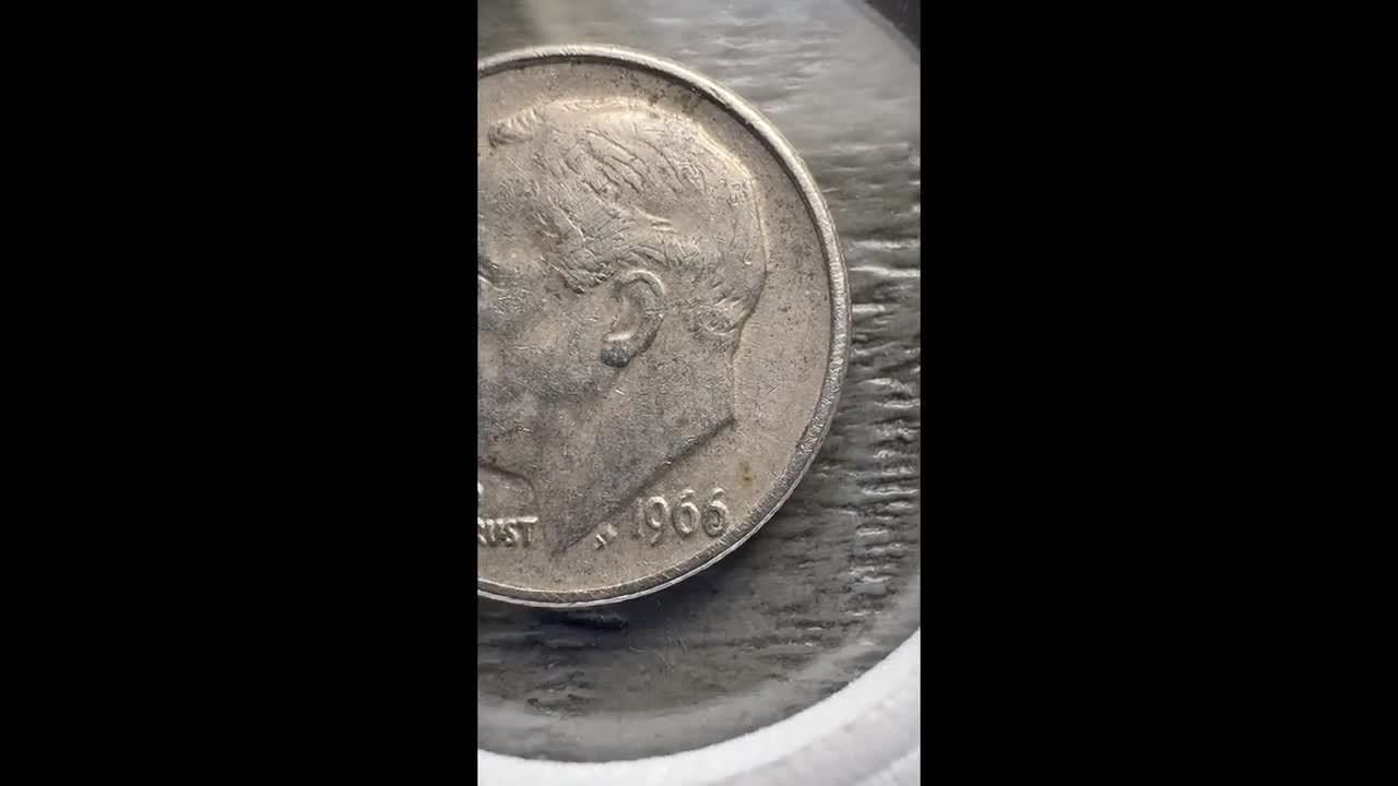 1966年ルーズベルト・ダイム • ミントマークなし • 米国10セント硬貨