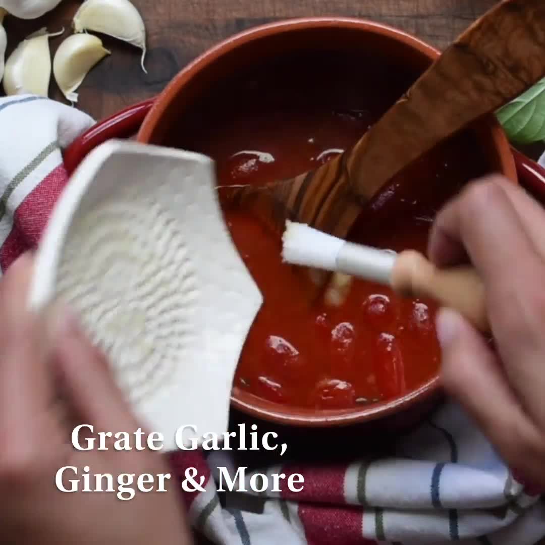 Turquoise - The Grate Plate Ceramic Grater 3 Piece set: Ceramic Grating  Plate, Silicone Garlic Peeler and Wooden Handle Gathering Brush