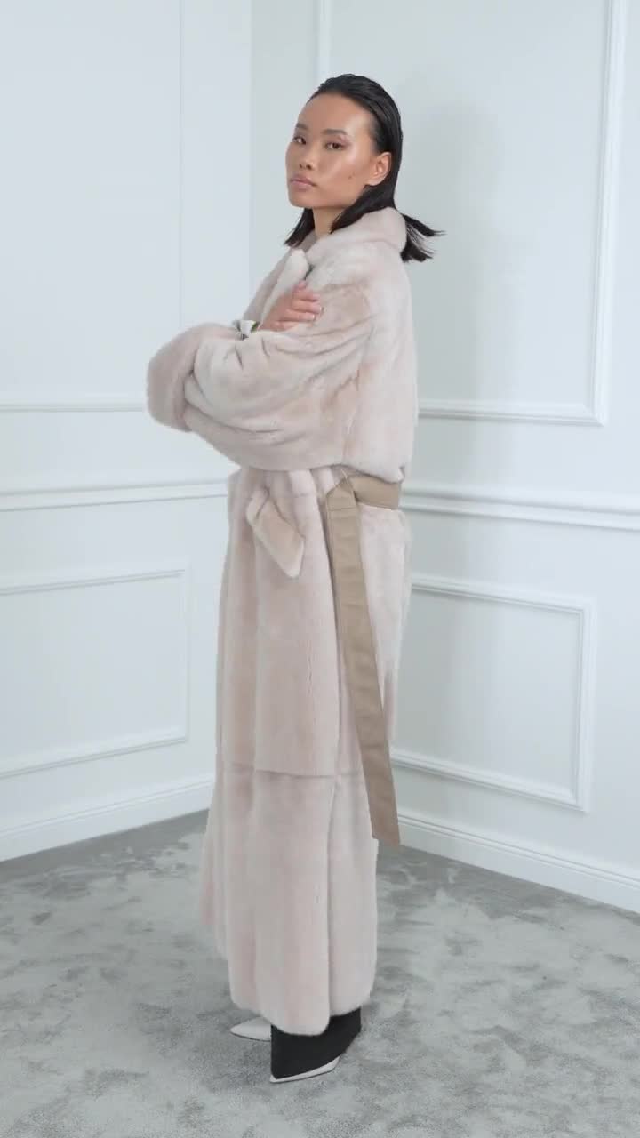 poodle collar fur coat ivory | épine