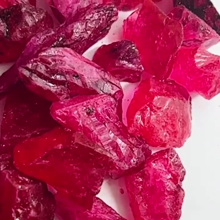 250-310 Ct Raw Red Ruby Rough – Uncut, Certified Natural