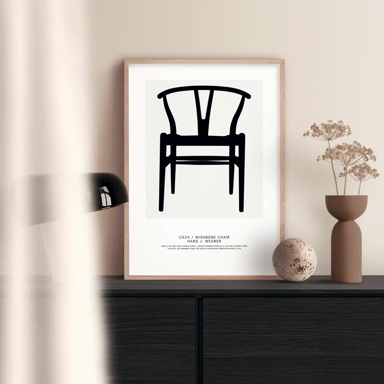 CH24 / ウィッシュボーン / Yチェアプリント、スカンジナビアデザイン