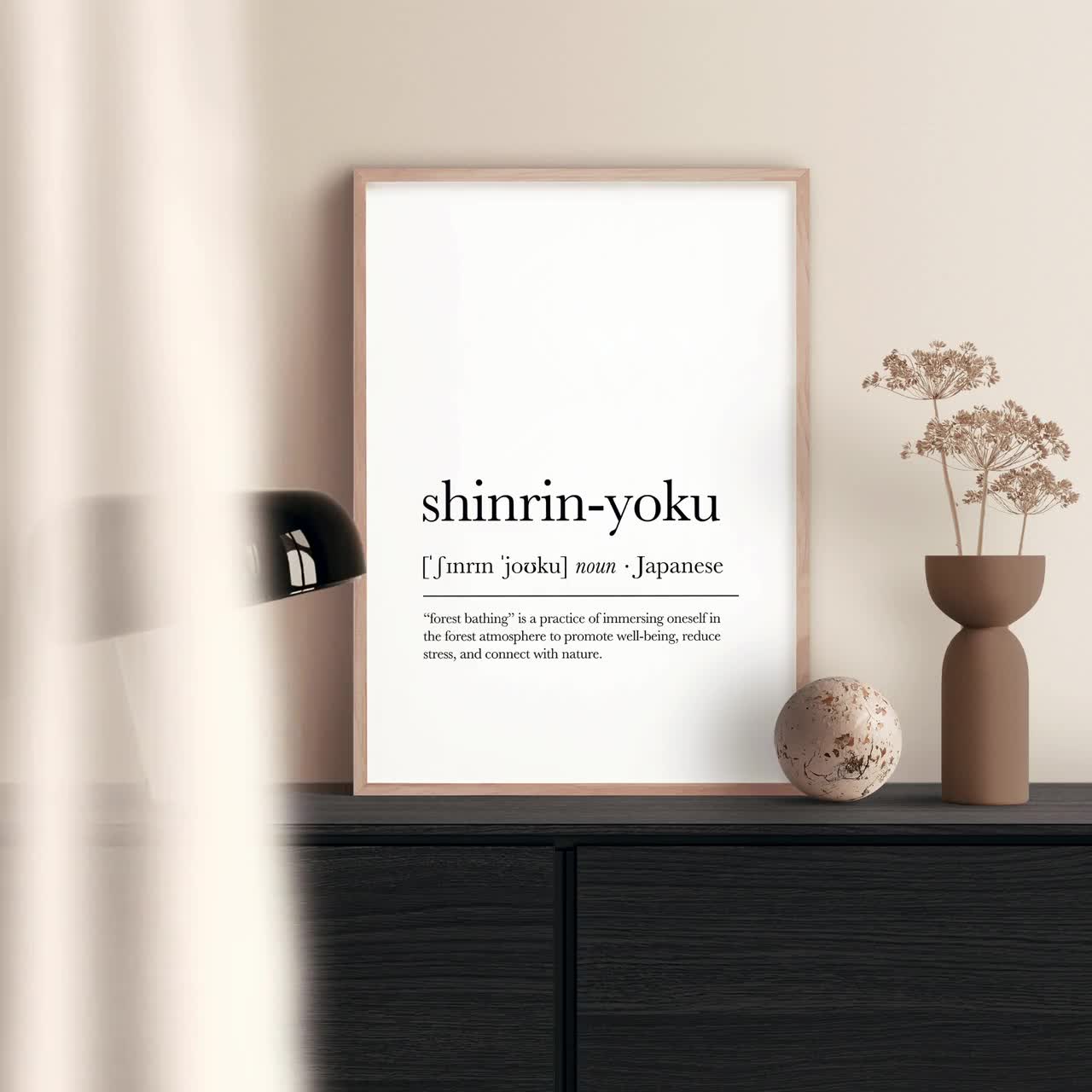 Shinrin-yoku Definition Print, Forest Bathing Meaning