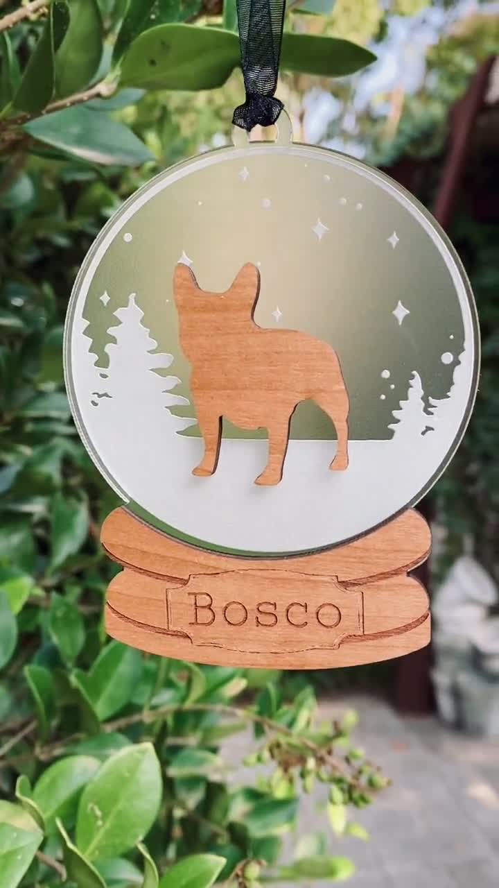 Snow Globe Wood Pet Memorial Ornament  Family Pet Photo Ornament –  Intricut Creations