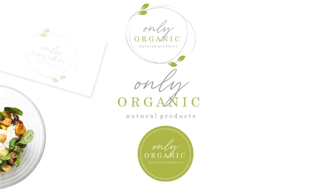 Creative organic food logo vector 03 free download