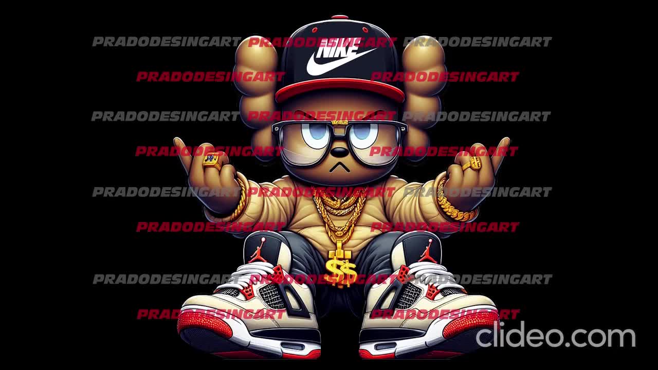 MICKEY MOUSE KAWSSS Hip Hop Gaffiti Sneakers Teddy Hustle, digitaler Download .png video poster