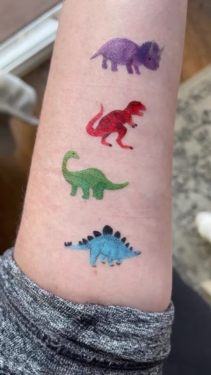 Mocossmy Dinosaur Temporary Tattoos for Kids  Glitter Dinosaur Temporary  TattoosWaterproof Fake Tattoo StickersBirthday Party Supplies Dinosaur  Party FavorsTrex Decorations by ACXOP  Amazonin Beauty