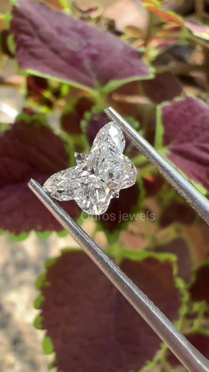 1.41 Carat Butterfly Cut Antique Diamond / Lab Grown Diamond Loose For  Anniversary Gift / Butterfly Diamond Solid Gold Pendant / CVD Diamond