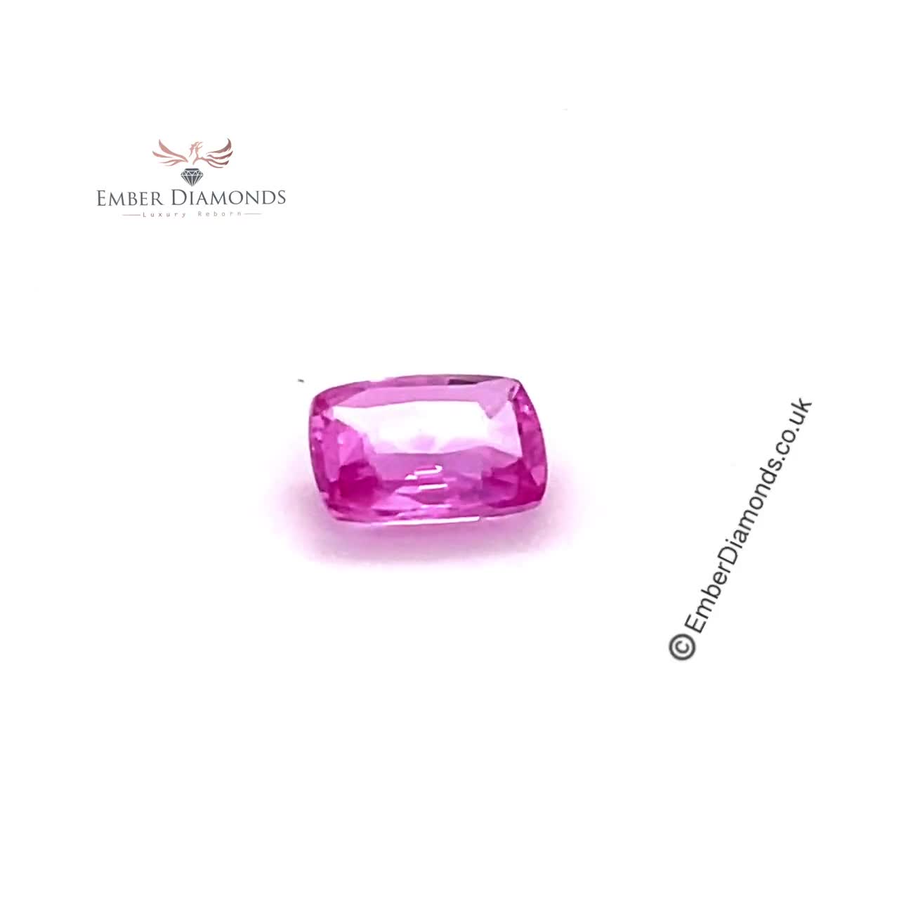 Certified, 1.54ct Natural Pink Sapphire Gemstone, Cushion Cut