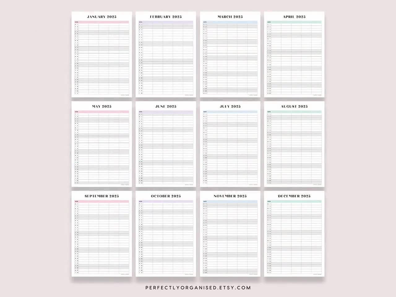 2025 Family Calendar 2025 Family Planner Printable, 2025 Desk Calendar, 2025 Monthly Calendar, Pastel, A3 A4 Letter PRINTABLE - Etsy Israel