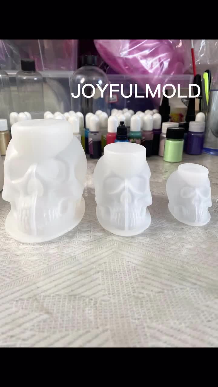 Lot De 3 Moules En Résine En Silicone Motif Tête De Mort