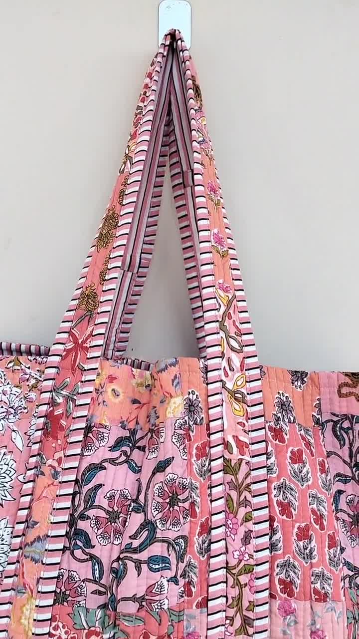 Handmade Patchwork Tote Bag, Indian Making Quilted Tote Bags