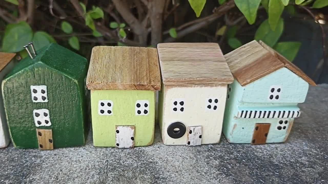 Buy Miniature House Wooden Decoration Wood Shelf Decor Cute New Online in  India 