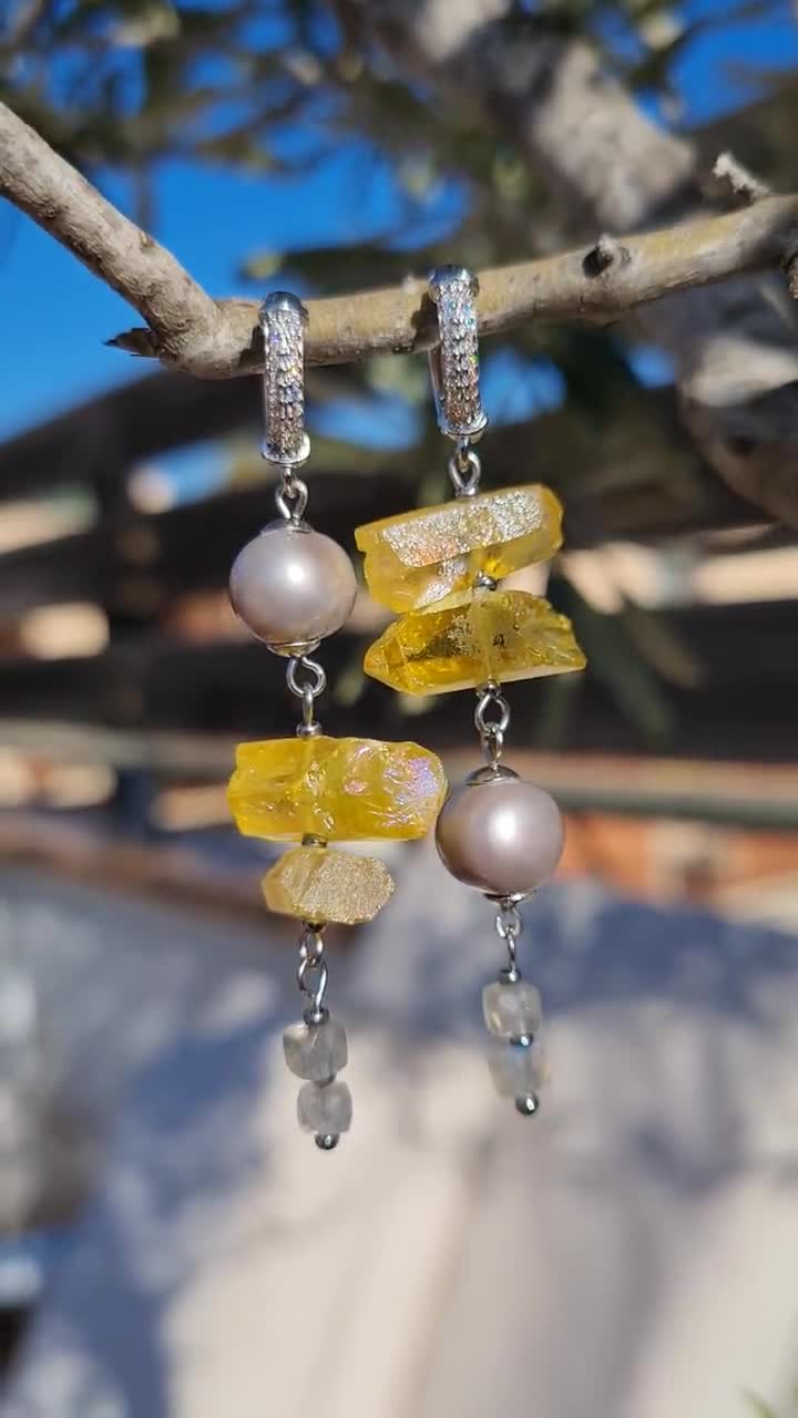 Orecchini Pendenti con Perla a Monachella - CF00147 :: Sorelle Ronco