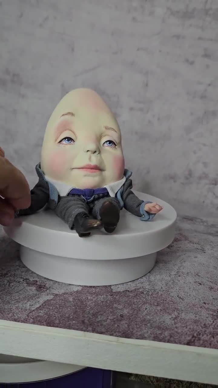 Humpty Dumpty in a Gray Suit OOAK Art Author's Collectible