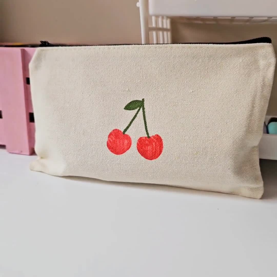 ★2022SS新作★KIRSH★CHERRY MESH BAG OTVEE Red Cherries on Black Background Crossbody Bags for