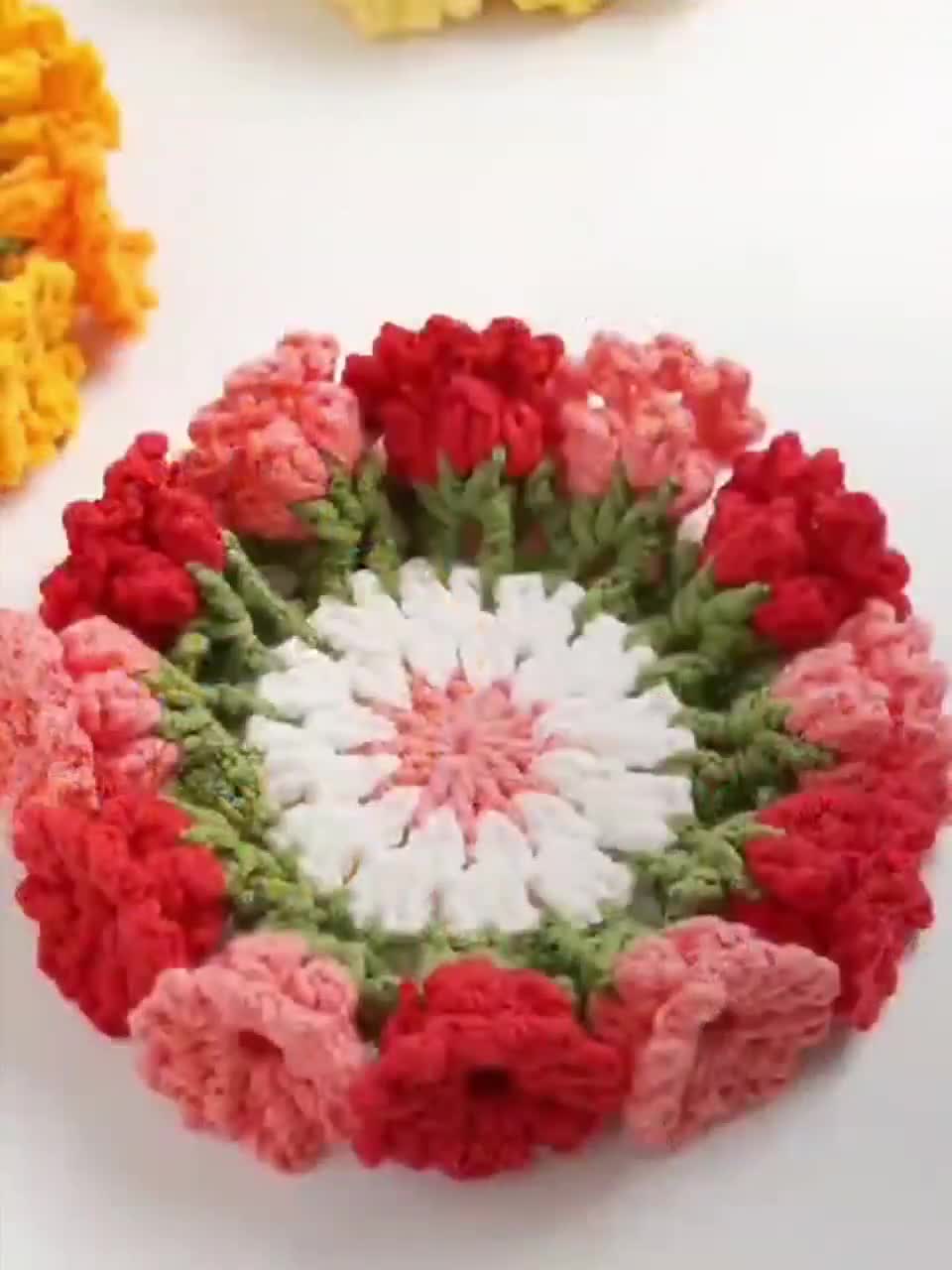 CROCHET PATTERN Flower Coaster Floral Bouquet for Home Decor