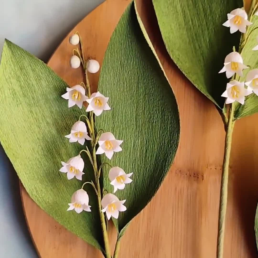 手作りクレープ紙すずらん, リアルな紙の花の茎, ウェディングブーケ