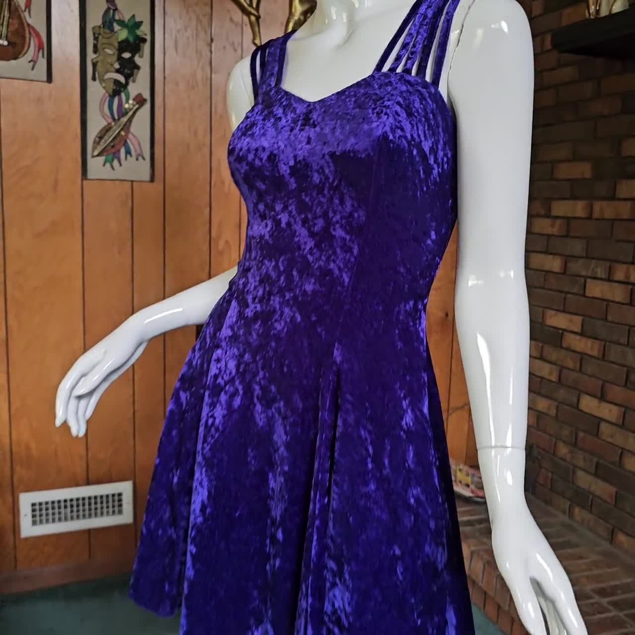 Vintage 90s Crushed Ultraviolet Purple Velvet Kinderwhore