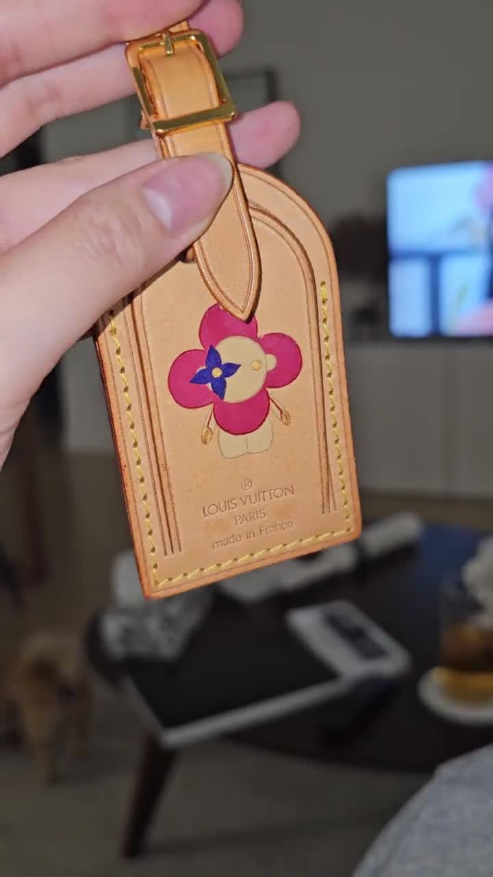 Authentic Louis Vuitton Luggage Tag - Custom Hand Painted Vivienne