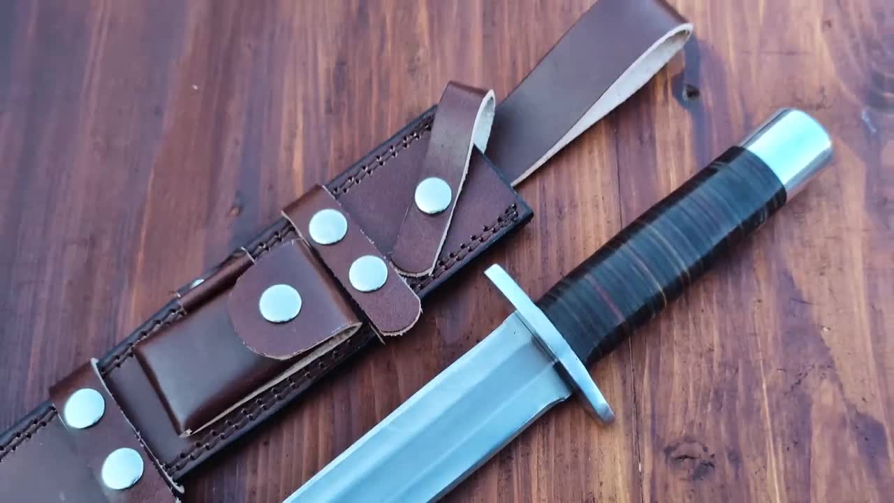 ハンドメイドD2スチール製アーカンソーつまようじナイフ：レザーシース