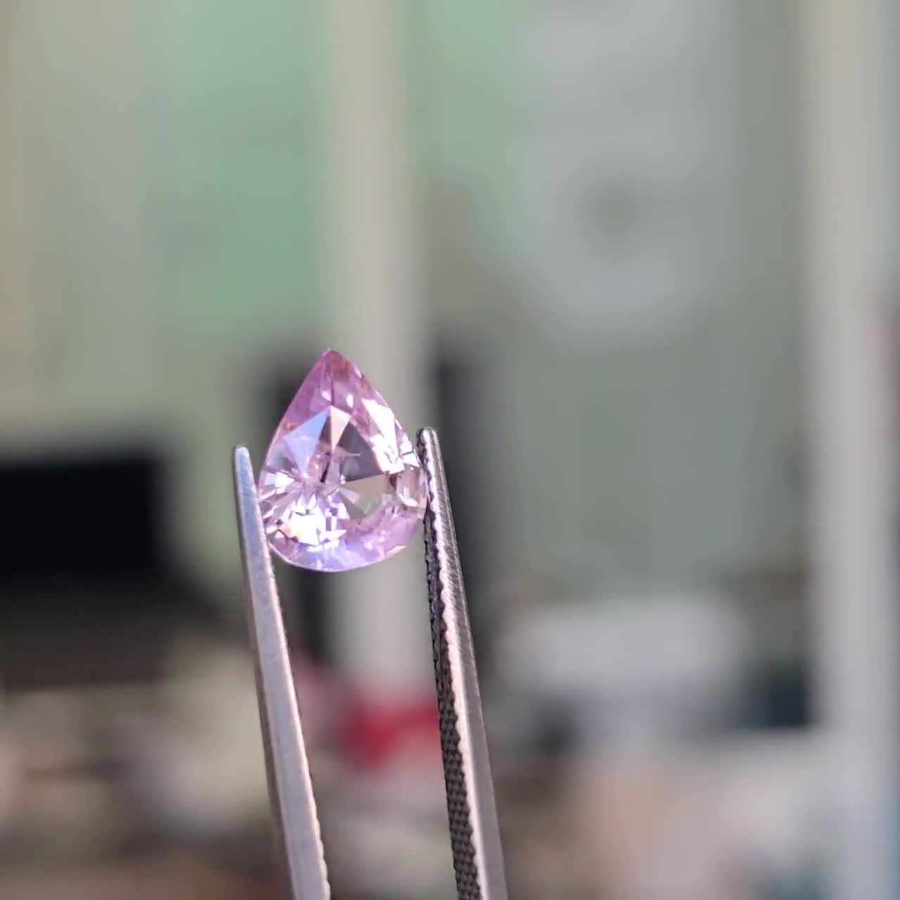 2.58カラットの天然ピンクサファイア、ペアシェイプ、認定済み - Etsy 日本