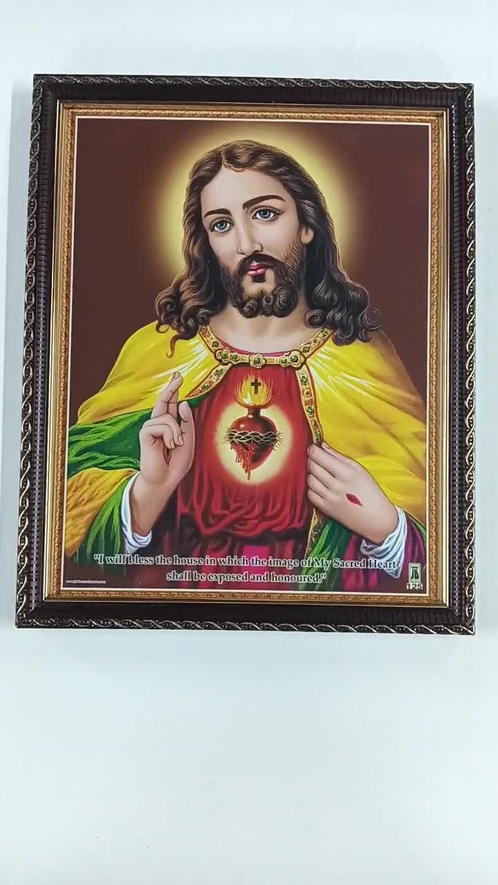 イギリス アンティーク イエス・キリスト 刺繍額 イギリス