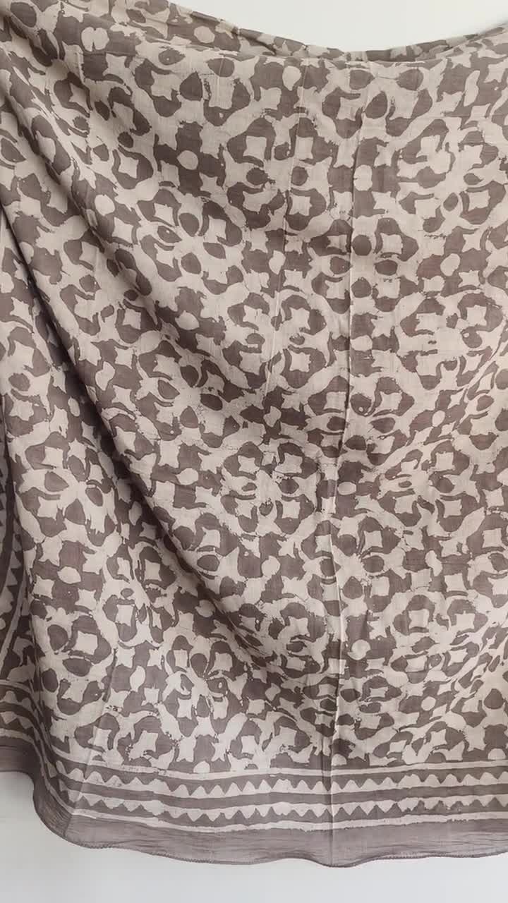 Pañuelo de algodón extragrande con estampado bohemio, 106 x 106 cm video poster