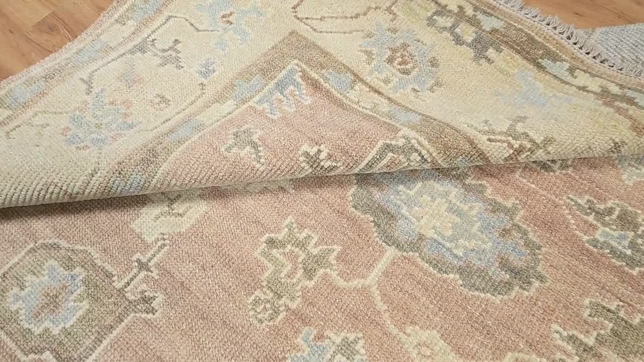 ラストラグ、手織りウーシャックウールラグ 8x10、ヴィンテージ風