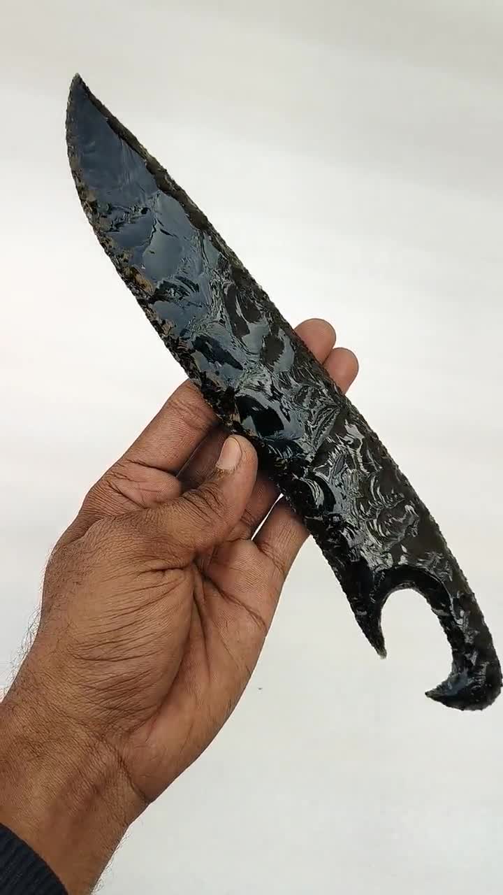 手打ち黒曜石アタメ、パーソナライズされた火山ガラスの短剣、8-15