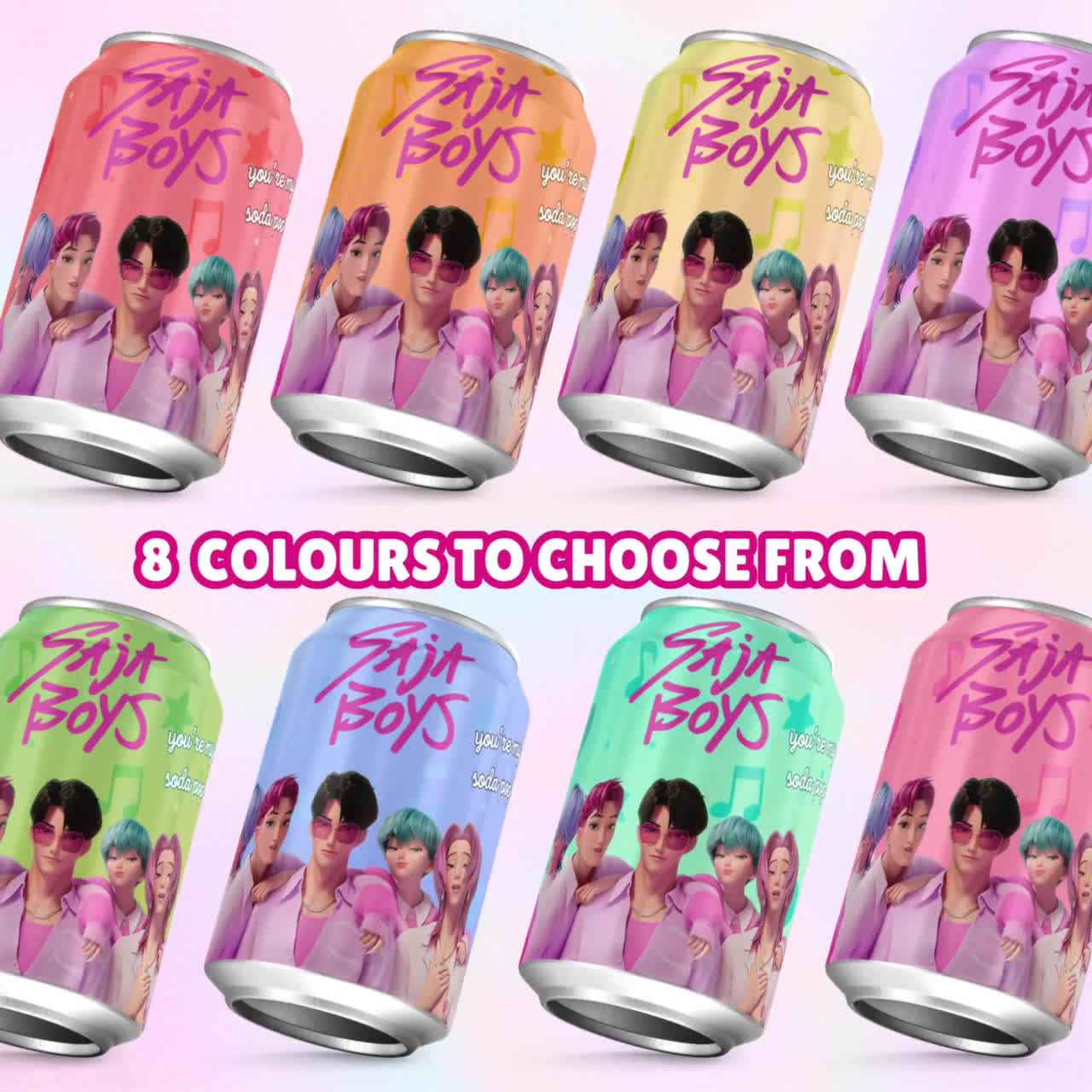 Editable Kpop Demon Hunters Soda Pop Label 7.5 Oz | Kpop Saja Boys