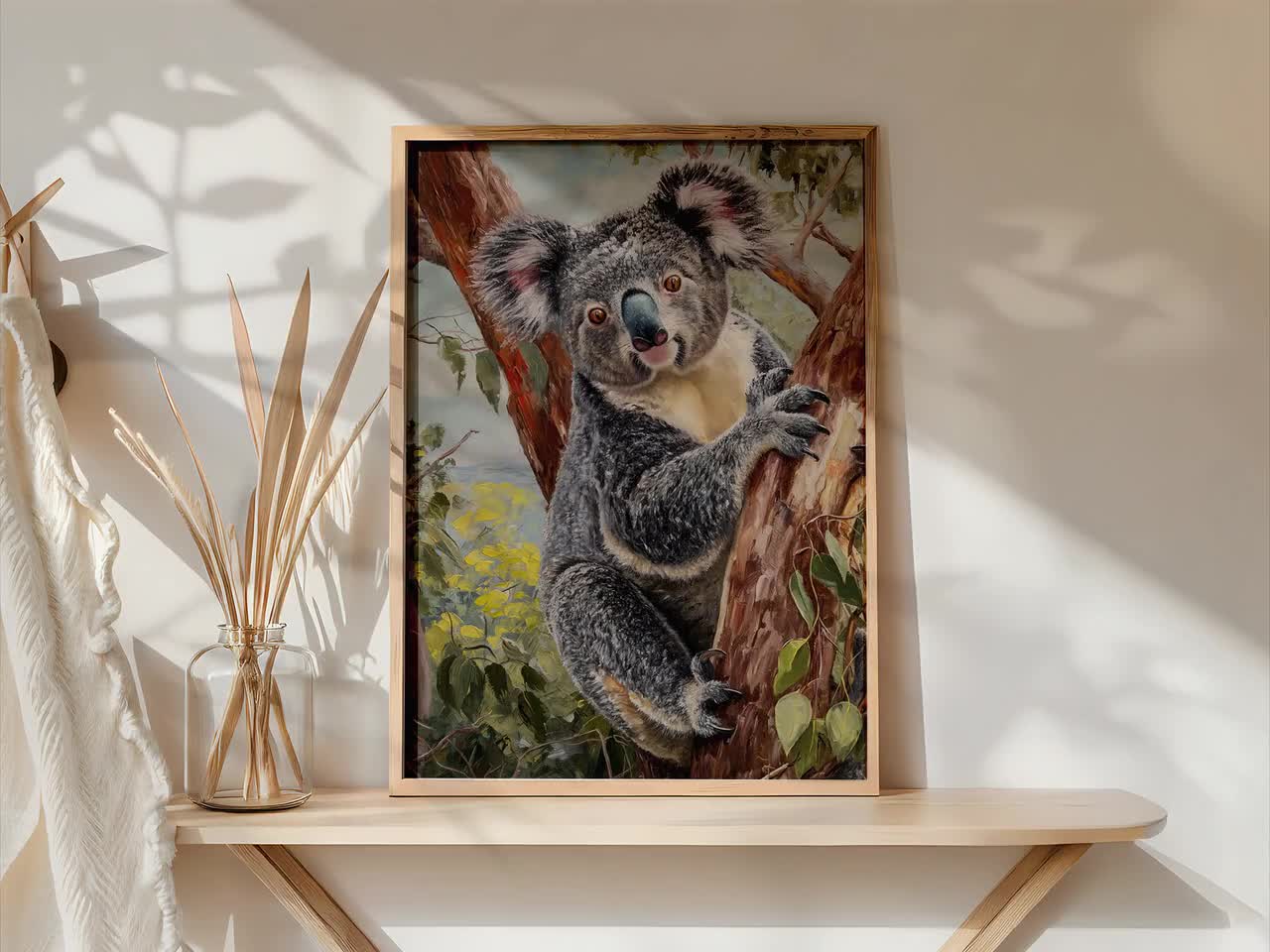 真作】絵画 ブライアン・スペンサー アクリル画 コアラ 原画 動物画