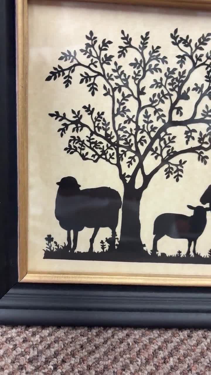 アンティークアート 動物のイラスト 木製フレーム付き アンティーク