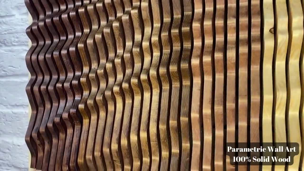 LARGE Unique Wood Wall Art, Wooden Sculpture, Parametric Wood